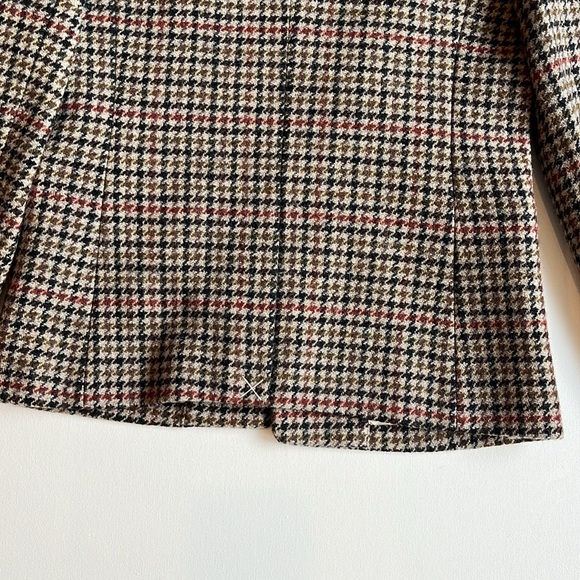 J.Crew Regent Houndstooth Jeweled Collar Wool Blazer- NWT- Size 10 - Picture 14 of 16